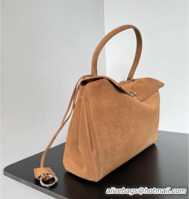 Top Design Balenciaga Rodeo Medium Handbag in suede 78972 light brown aged-silver hardware 2025