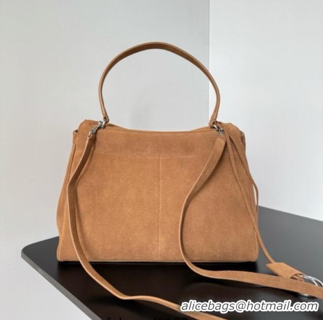 Top Design Balenciaga Rodeo Medium Handbag in suede 78972 light brown aged-silver hardware 2025