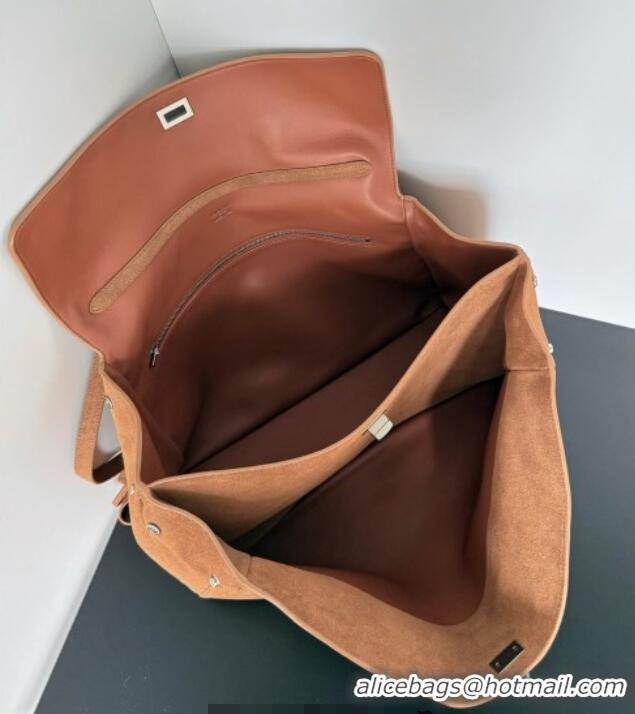 Top Quality Balenciaga Rodeo Large Handbag in suede 78972 light brown aged-silver hardware 2025