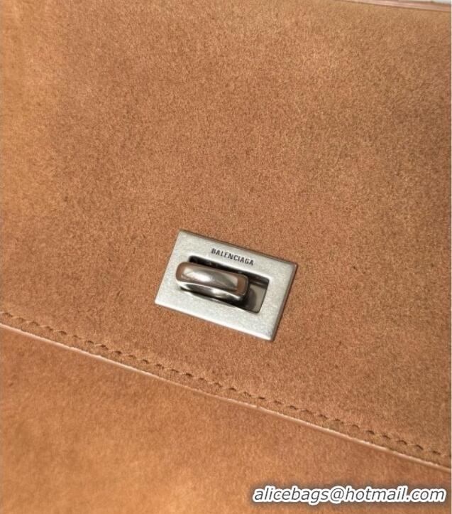 Top Quality Balenciaga Rodeo Large Handbag in suede 78972 light brown aged-silver hardware 2025