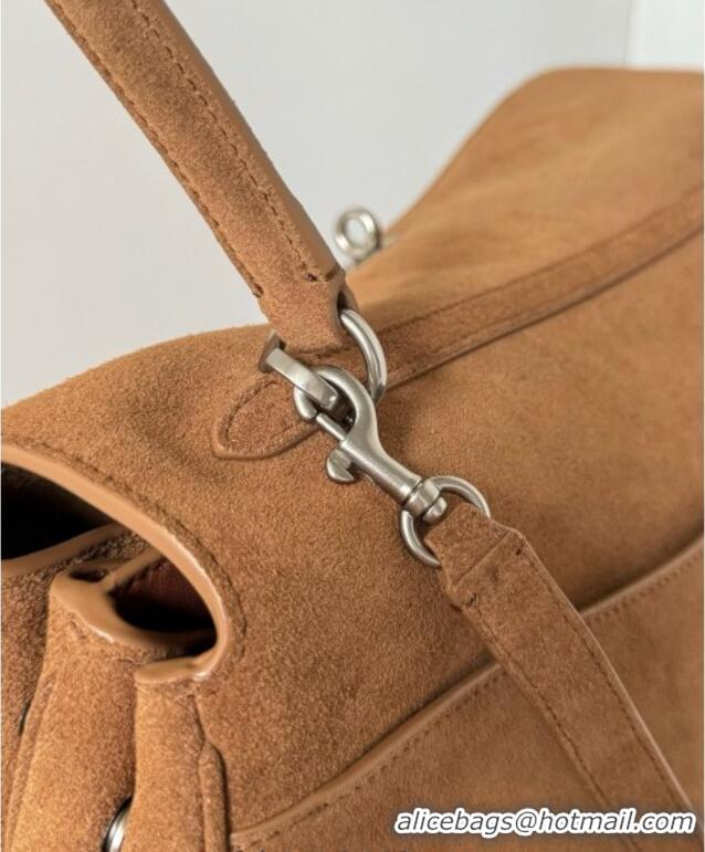 Top Quality Balenciaga Rodeo Large Handbag in suede 78972 light brown aged-silver hardware 2025