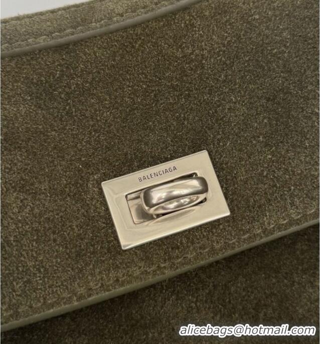 Buy Discount  Balenciaga Rodeo Mini Handbag in suede 78972 green aged-silver hardware 2025