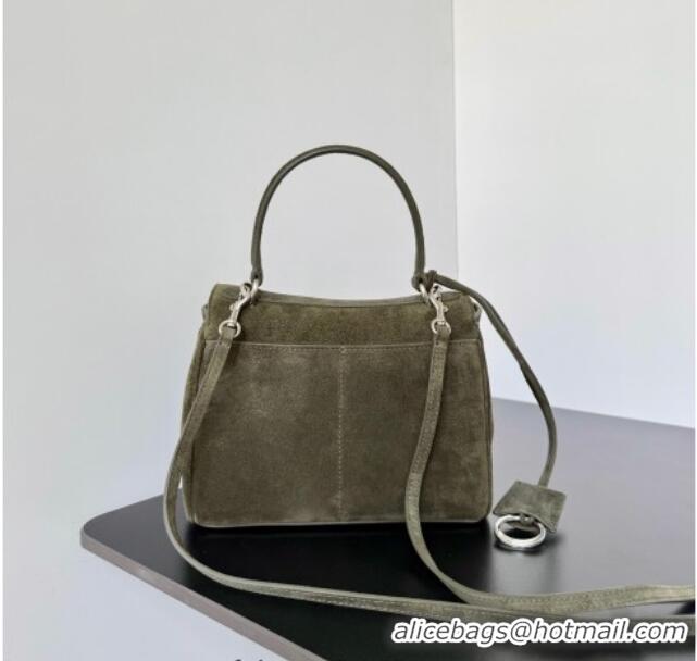 Buy Discount  Balenciaga Rodeo Mini Handbag in suede 78972 green aged-silver hardware 2025