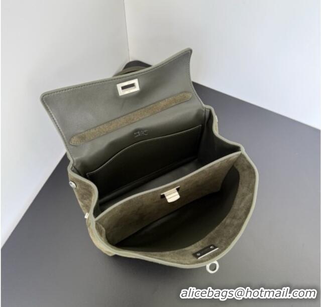 Buy Discount  Balenciaga Rodeo Mini Handbag in suede 78972 green aged-silver hardware 2025