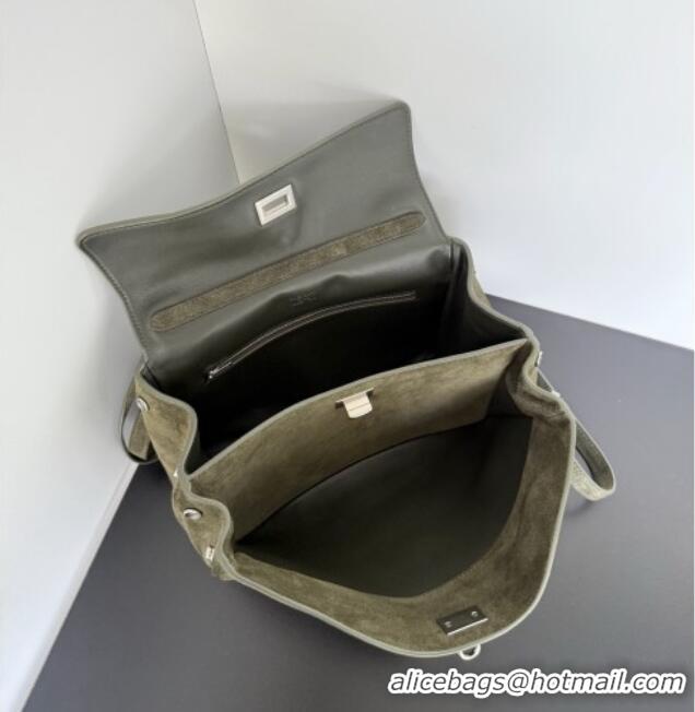 Best Price Balenciaga Rodeo Small Handbag in suede 78972 green aged-silver hardware 2025