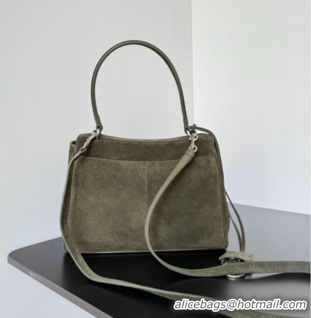 Best Price Balenciaga Rodeo Small Handbag in suede 78972 green aged-silver hardware 2025