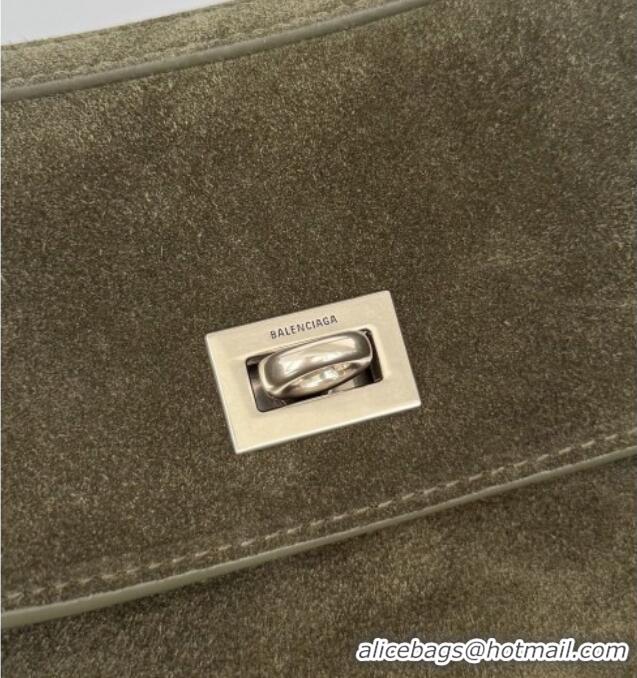 Best Price Balenciaga Rodeo Small Handbag in suede 78972 green aged-silver hardware 2025