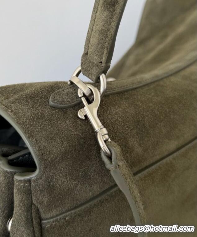 Buy Cheap Balenciaga Rodeo Large Handbag in suede 78972 green aged-silver hardware 2025