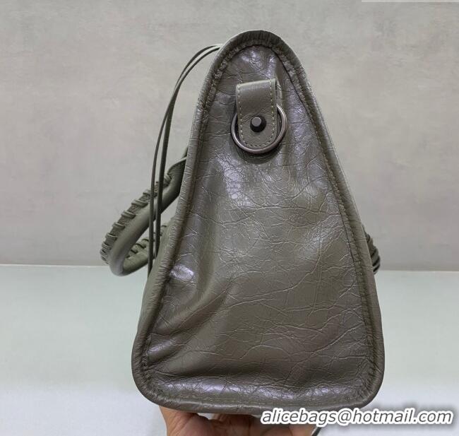 Discount Balenciaga Le City Medium Bag in Arena Storico lambskin leather 0926 Green 2025