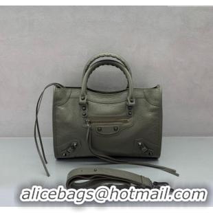 Market Sells Balenciaga Le City Small Bag in Arena Storico lambskin leather 0926 Green 2025