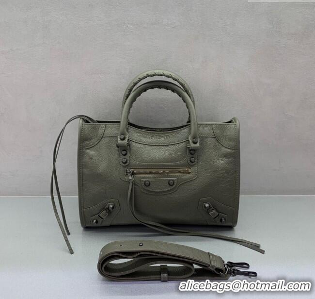 Market Sells Balenciaga Le City Small Bag in Arena Storico lambskin leather 0926 Green 2025