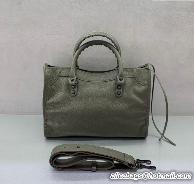 Market Sells Balenciaga Le City Small Bag in Arena Storico lambskin leather 0926 Green 2025