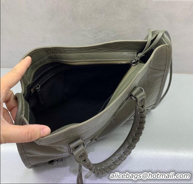 Market Sells Balenciaga Le City Small Bag in Arena Storico lambskin leather 0926 Green 2025
