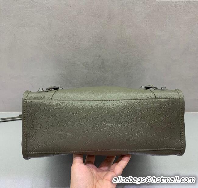 Market Sells Balenciaga Le City Small Bag in Arena Storico lambskin leather 0926 Green 2025