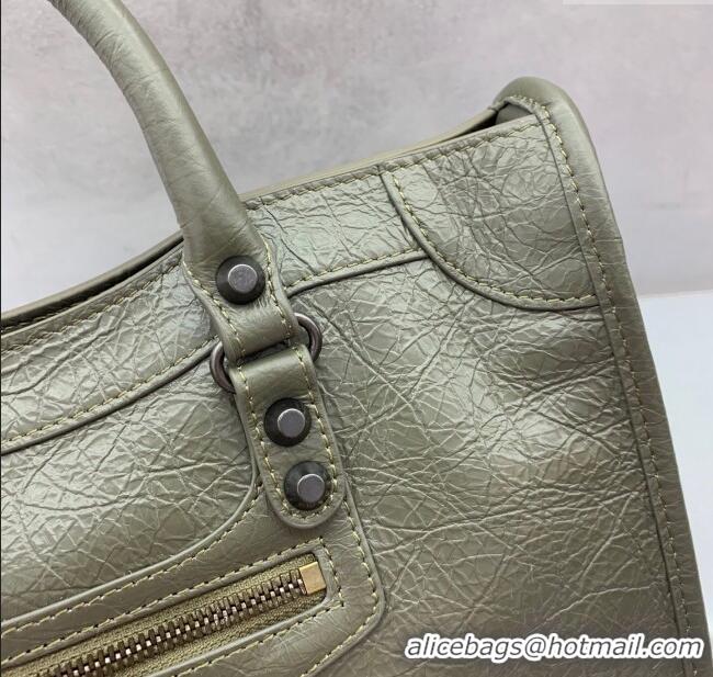 Market Sells Balenciaga Le City Small Bag in Arena Storico lambskin leather 0926 Green 2025