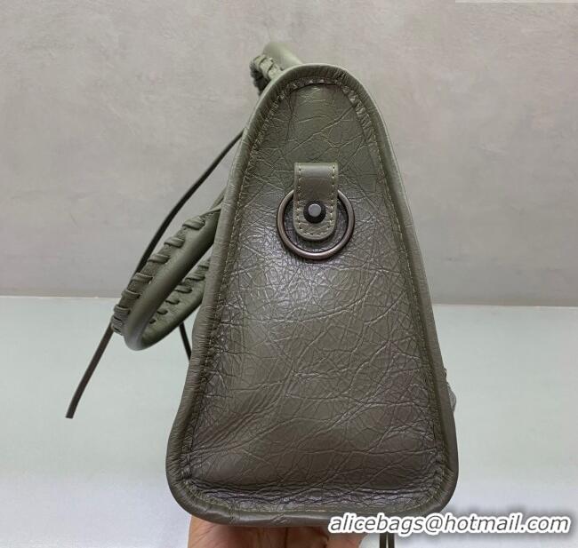 Market Sells Balenciaga Le City Small Bag in Arena Storico lambskin leather 0926 Green 2025