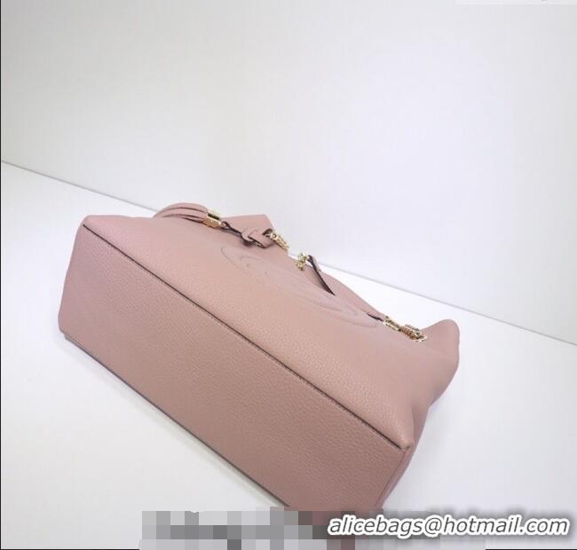 Unique Discount Gucci Medium Soho Calfskin Tote Bag 308982 Nude Pink
