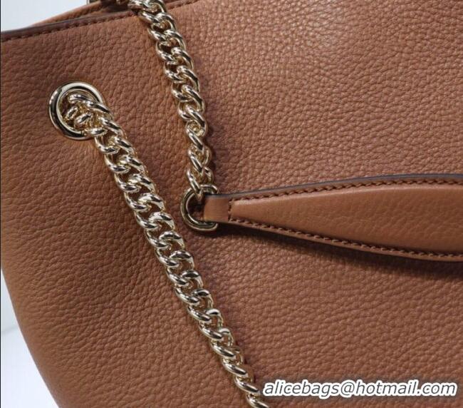 Buy Fashionable Gucci Medium Soho Calfskin Tote Bag 308982 Brown