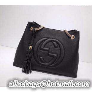 Top Quality Gucci Medium Soho Calfskin Tote Bag 308982 Black