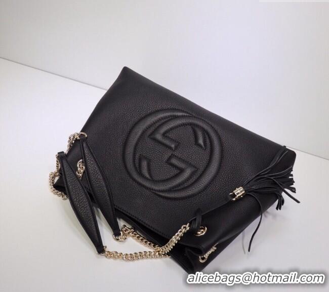 Top Quality Gucci Medium Soho Calfskin Tote Bag 308982 Black