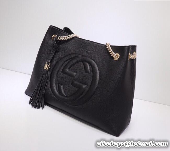 Top Quality Gucci Medium Soho Calfskin Tote Bag 308982 Black