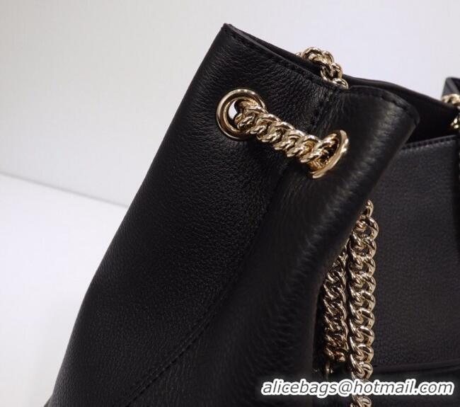 Top Quality Gucci Medium Soho Calfskin Tote Bag 308982 Black