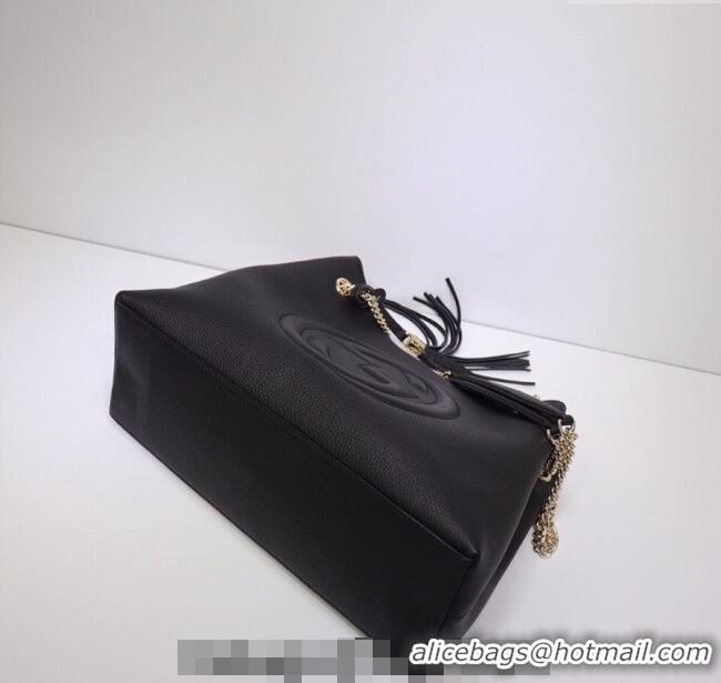Top Quality Gucci Medium Soho Calfskin Tote Bag 308982 Black