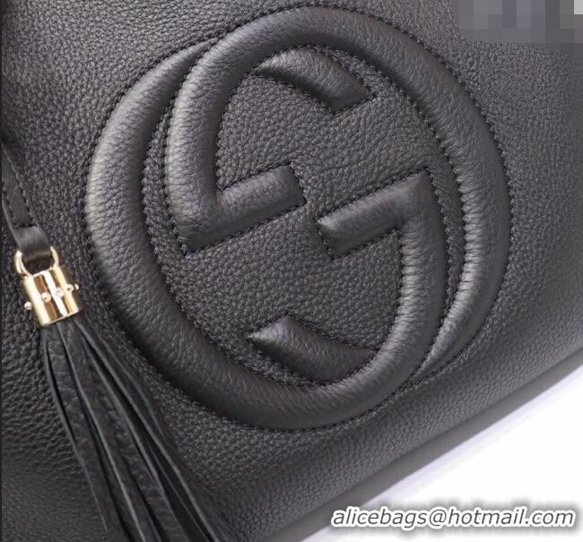 Top Quality Gucci Medium Soho Calfskin Tote Bag 308982 Black
