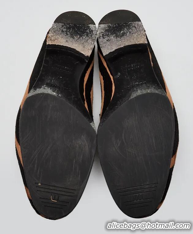 Buy Discount Hermes Paris Loafers Leopard Print Pony Hair Palladium Plated H8569