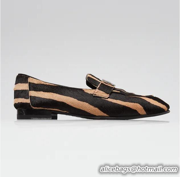 Buy Discount Hermes Paris Loafers Leopard Print Pony Hair Palladium Plated H8569