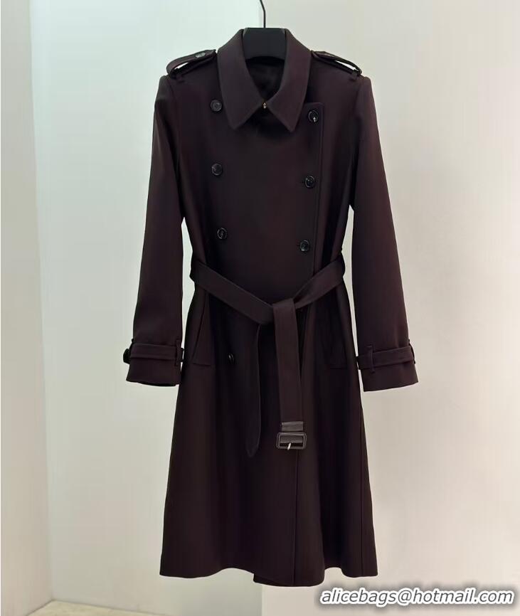 Super Quality Loro Piana Kerril Trench Coat P7058 Dark Coffee