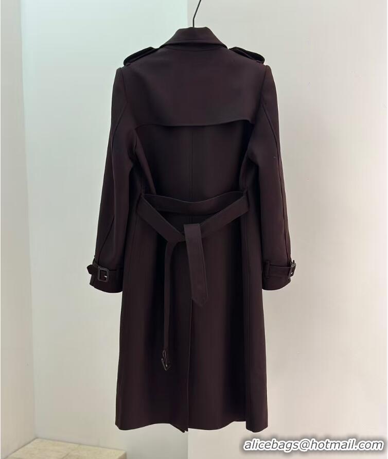 Super Quality Loro Piana Kerril Trench Coat P7058 Dark Coffee
