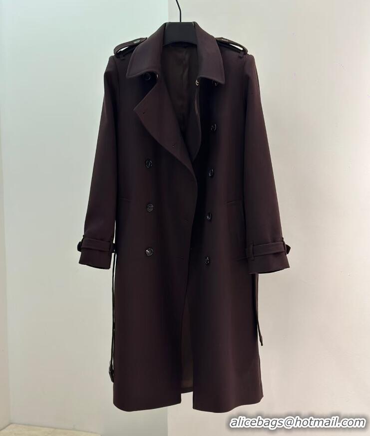 Super Quality Loro Piana Kerril Trench Coat P7058 Dark Coffee
