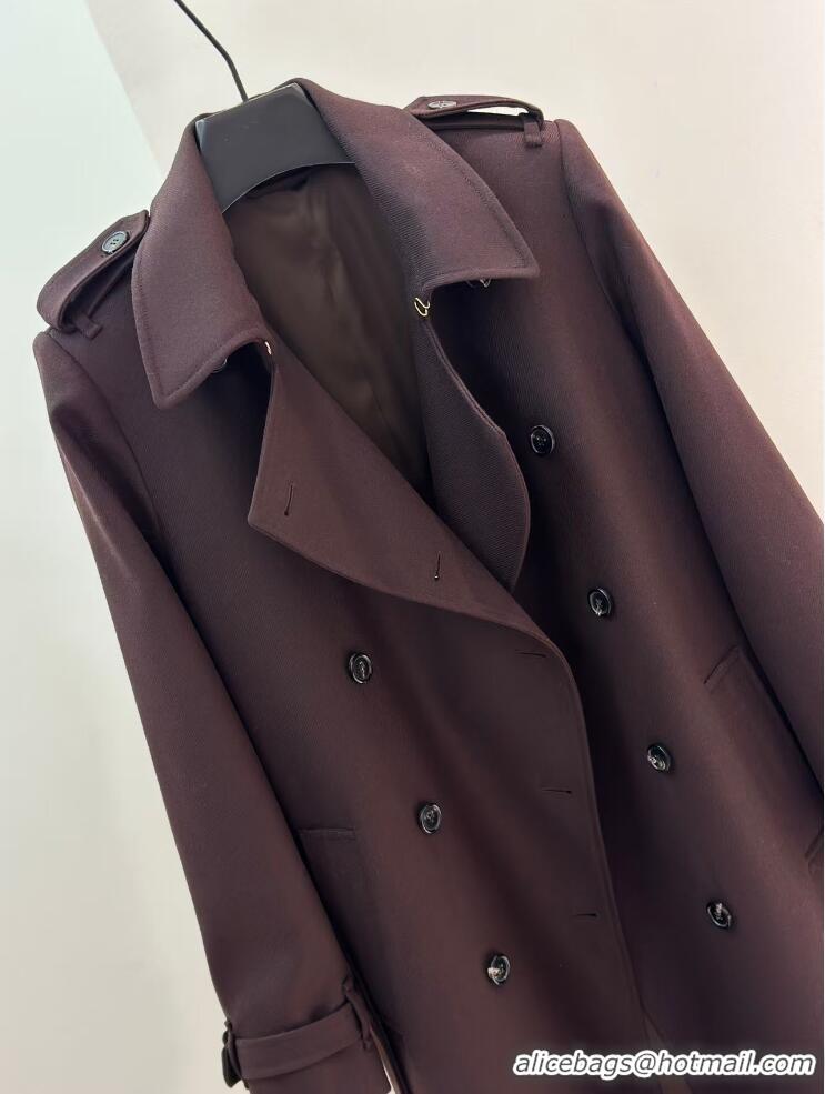 Super Quality Loro Piana Kerril Trench Coat P7058 Dark Coffee