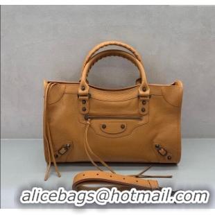 Promotional Balenciaga Le City Medium Bag in Arena Storico lambskin leather 0926 Camel Brown 2025