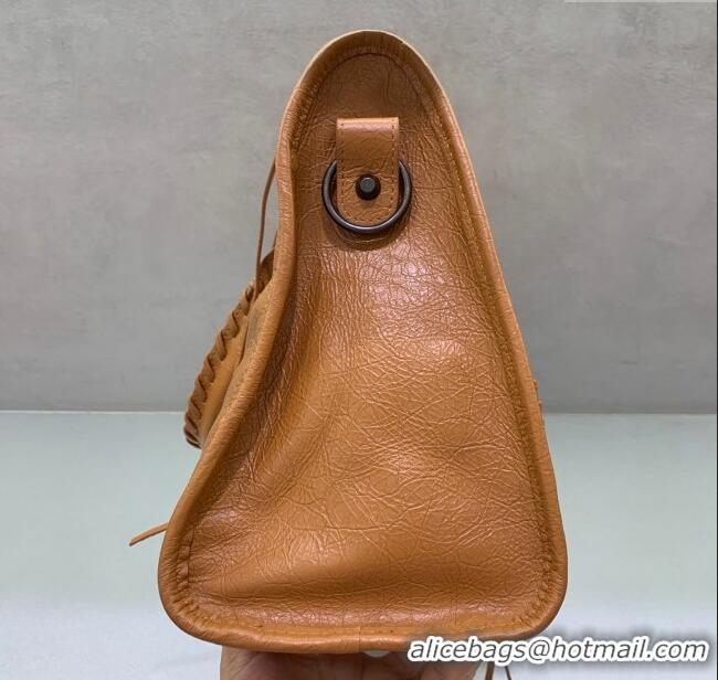 Promotional Balenciaga Le City Medium Bag in Arena Storico lambskin leather 0926 Camel Brown 2025