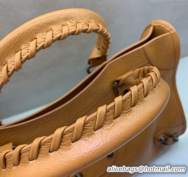 Promotional Balenciaga Le City Medium Bag in Arena Storico lambskin leather 0926 Camel Brown 2025