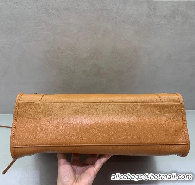 Promotional Balenciaga Le City Medium Bag in Arena Storico lambskin leather 0926 Camel Brown 2025