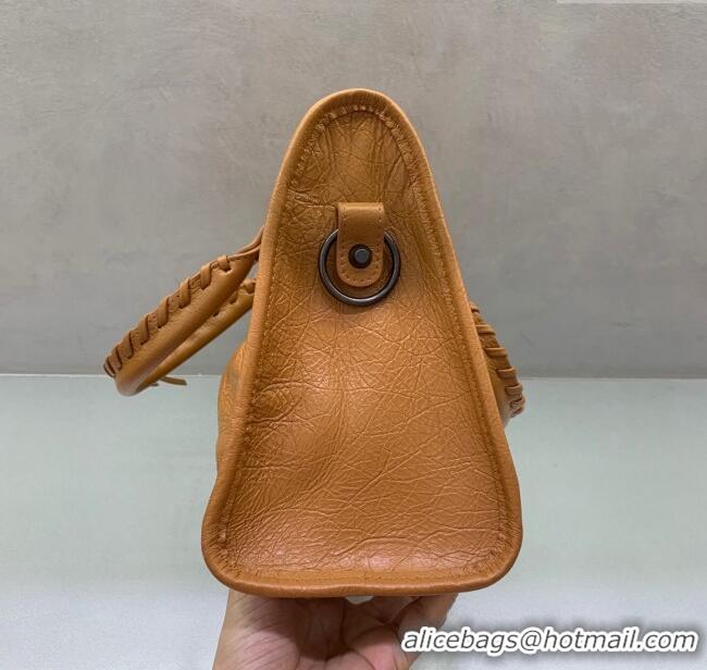 Top Design Balenciaga Le City Small Bag in Arena Storico lambskin leather 0926 Camel Brown 2025