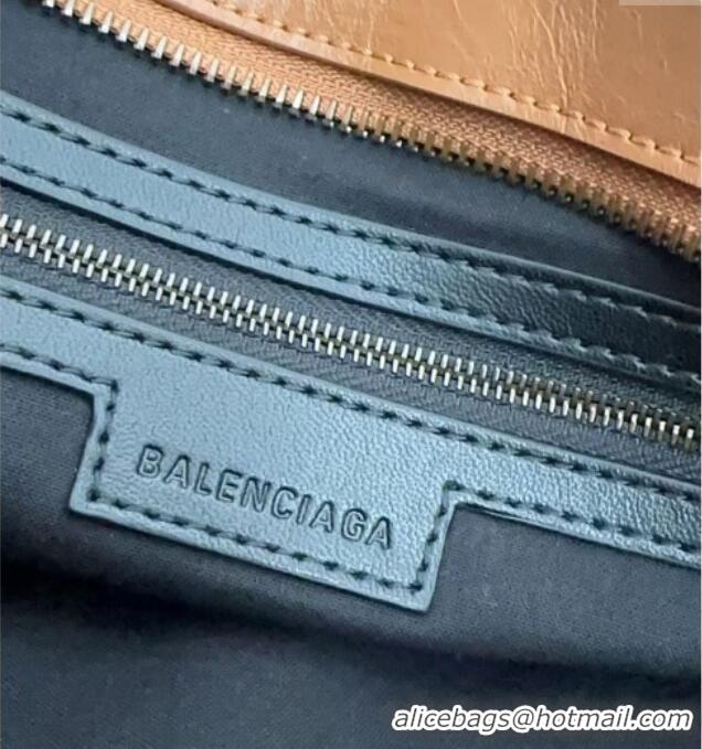 Top Quality Balenciaga Le City Mini Bag in Arena Storico lambskin leather 0926 Camel Brown 2025