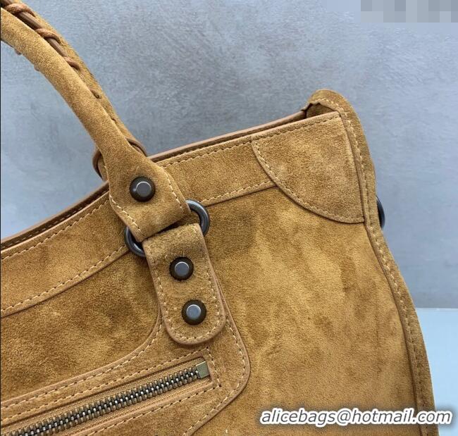 Promotional Balenciaga Le City Medium Bag in 0926 Camel Brown Suede 2025