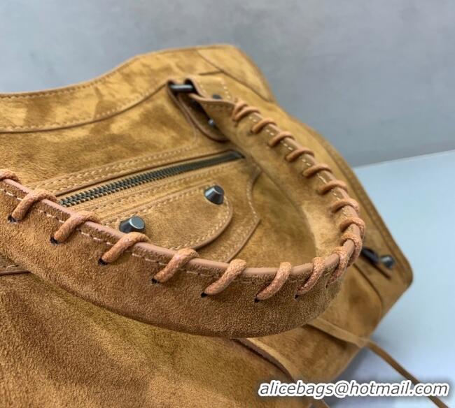 Promotional Balenciaga Le City Medium Bag in 0926 Camel Brown Suede 2025