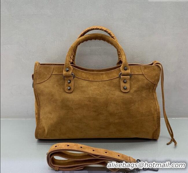 Promotional Balenciaga Le City Medium Bag in 0926 Camel Brown Suede 2025