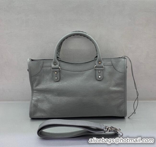 Good Taste Balenciaga Le City Medium Bag in Arena Storico lambskin 0926 Grey 2025
