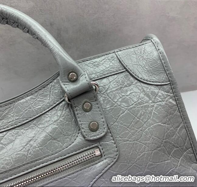 Good Taste Balenciaga Le City Medium Bag in Arena Storico lambskin 0926 Grey 2025