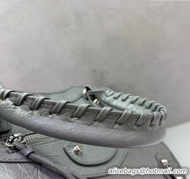 Good Taste Balenciaga Le City Medium Bag in Arena Storico lambskin 0926 Grey 2025