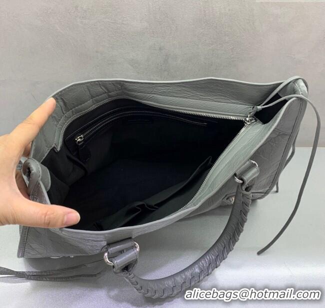 Good Taste Balenciaga Le City Medium Bag in Arena Storico lambskin 0926 Grey 2025