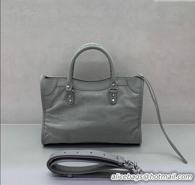 Buy Fashionable Balenciaga Le City Small Bag in Arena Storico lambskin 0926 Grey 2025