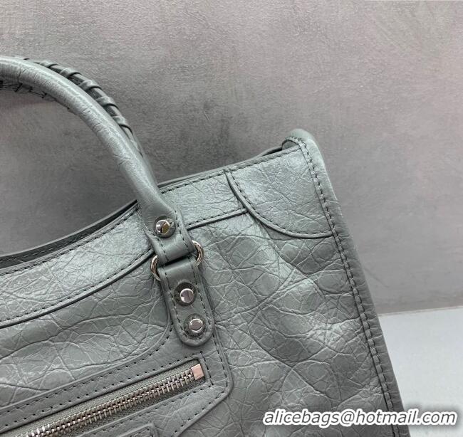 Buy Fashionable Balenciaga Le City Small Bag in Arena Storico lambskin 0926 Grey 2025