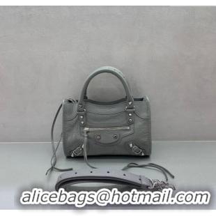Reasonable Price Balenciaga Le City Mini Bag in Arena Storico lambskin 0926 Grey 2025